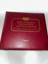Golden Replicas Of U.S. State Birds And Flowers Stamps