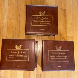 Golden Replicas Of United States Stamps  3 Binders