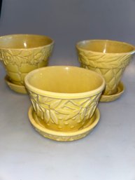 McCoy Yellow Flower Pot Trio