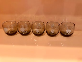 Lot Of 5 New York Jets Smoked Tumblers