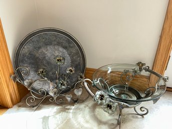 Metal Decorative Plate & Bowl Stand