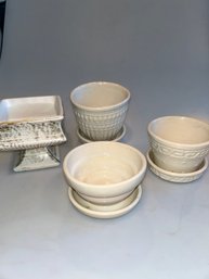 Lot Of Off White McCoy Planters