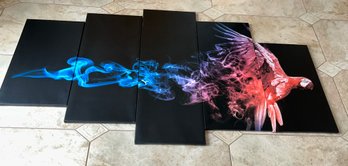 Macaw In Flight, Multi Panel Canvas Print