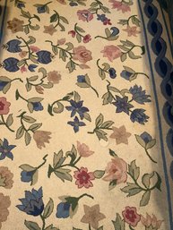 Vintage Wool Hooked Rug With A Floral Design