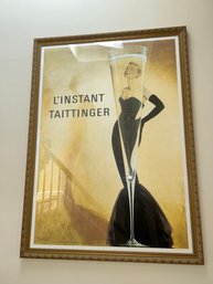 Very Large Framed Print 'L'Instant Taittinger' Champagne Advertisement