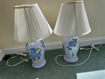 Pair Of Beautiful Floral Lamps