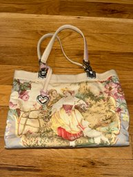 Brighton Jodi Reversible Tote Handbag With A Romantic Tapestry Floral Print