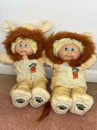 Vintage Cabbage Patch Dolls With Lion Pajamas