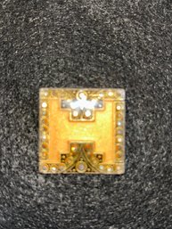 Vintage Square Catherine Popesco France Art Deco Style Brooch