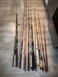 Large Lot Of Fishing Rods.  Group A