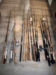 Large Lot Of Fishing Rods. Group B