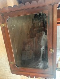 Antique Display Wall Cabinet With 2 Shelves