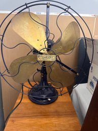 Vintage Century Electric Co. Brass  Blade Oscillating Desk Fan - Works, Restored