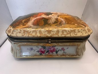 Antique Dresser / Jewelry Porcelain Box