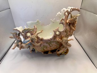Antique Centerpiece Bowl With Cherubs