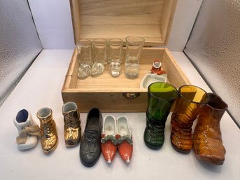Vintage Glass Boots And Shoes Collection