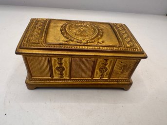 Antique Empire Style Gilt Metal Stamp Box Jennings Bros