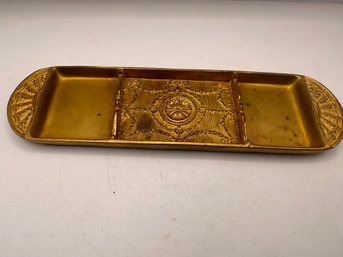 Antique Gilt Metal Desk  Pen Tray