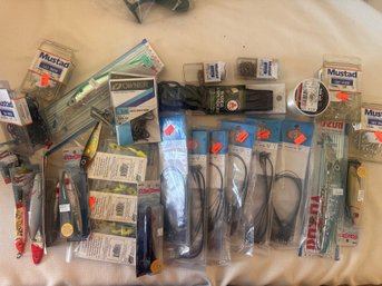Large Box Of Mostly New Fishing Supplies