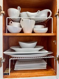 Large Lot Of Plain White China, Platters, Serving Pieces