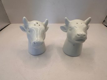 White Cow Salt And Pepper Shakers
