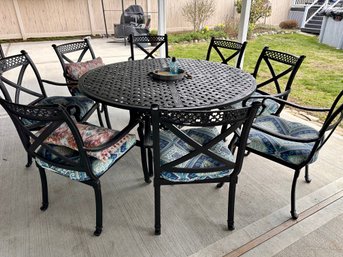 Cast Aluminum Patio Table And 8 Chairs
