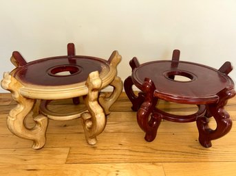Pair Of Asian Plant Pot Stands