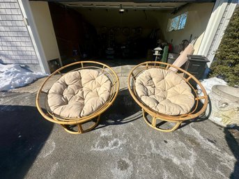 Pair Of Papasan Chairs With Cushions