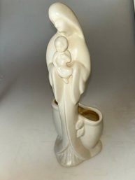Vintage Haeger Pottery Madonna And Child Ceramic Planter.