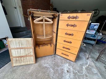 Authentic Antique Louis Vuitton Wardrobe Steamer Trunk. 1920s