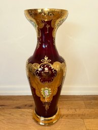 Red Venetian Art Glass Vase