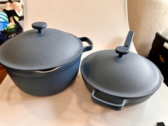 Our Place Perfect Pot And Always Pan Ceramic Non-stick Cookware With Steamer Inserts Blue Salt