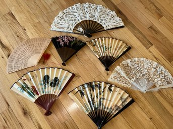 Set Of 7 Chinese Fans