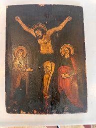 ANTIQUE 19th Century RUSSIAN HAND PAINTED ICON