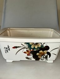 Glazed Ceramic Rectangular Bonsai Pot