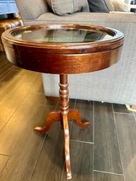 Vintage Bombay Company Pedestal Vitrine Showcase Table