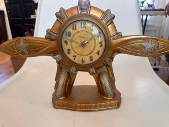 Windsor 1940s Airplane Propeller Mantel Clock   Untested