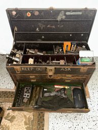 Old Metal Tool Organizer Filled
