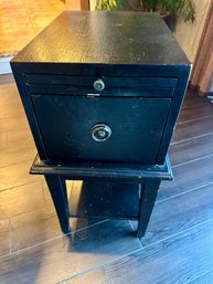 Black Wood End Table