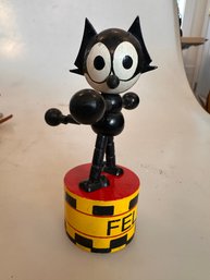 Vintage Felix The Cat Wooden Push-up Puppet Toy