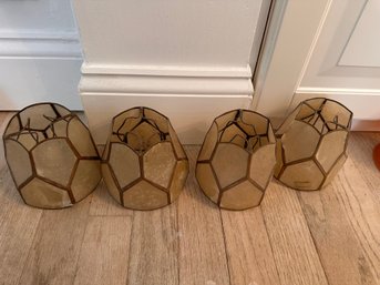 Lot Of FOUR Vintage Glass Shades