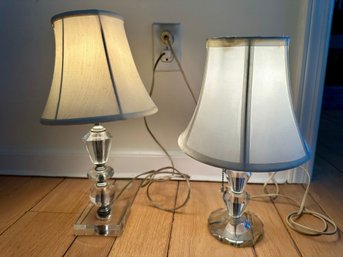 Pair Of Vintage Glass Table Lamps