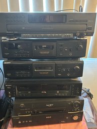 Lot Of 6 CD, Cassette, VHS Players