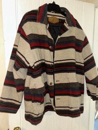 Vintage Woolrich Wool Blanket Coat Mens XL