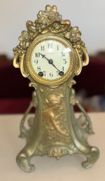 Art Nouveau Gilt Metal Mantel Clock Seth Thomas