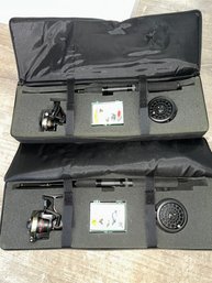 Two Vintage Marlboro Unlimited Shakespeare/Pflueger Fishing Rod And Reel Sets