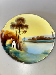 Noritake Hand Painted Landscape Handled Plate