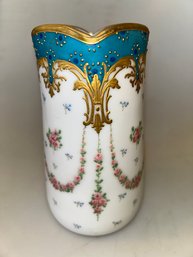 Gilded Blue And White Porcelain Vase.