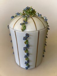 Lidded Jar Porcelain With Small Flowers