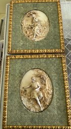 Vintage Decorative Relief Plaque Chalkware